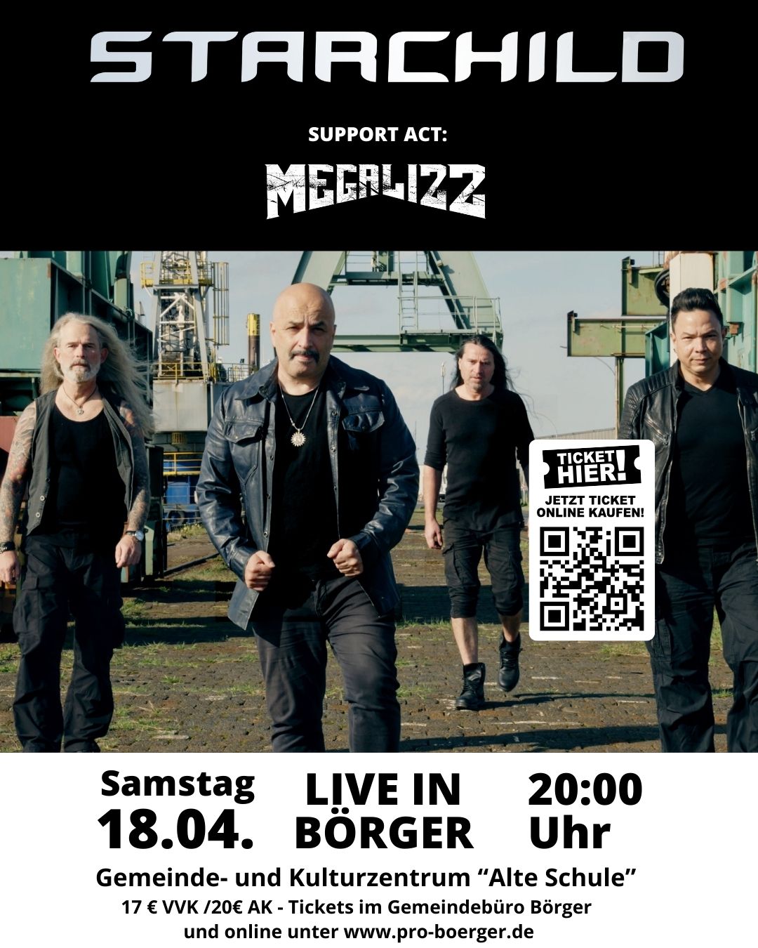 Plakat STARCHILD live in Börger mit Support MEGALIZZ